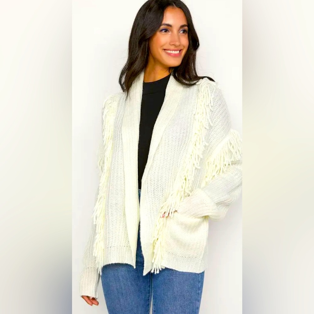 Six/Fifty Fringe Collared Sweater
